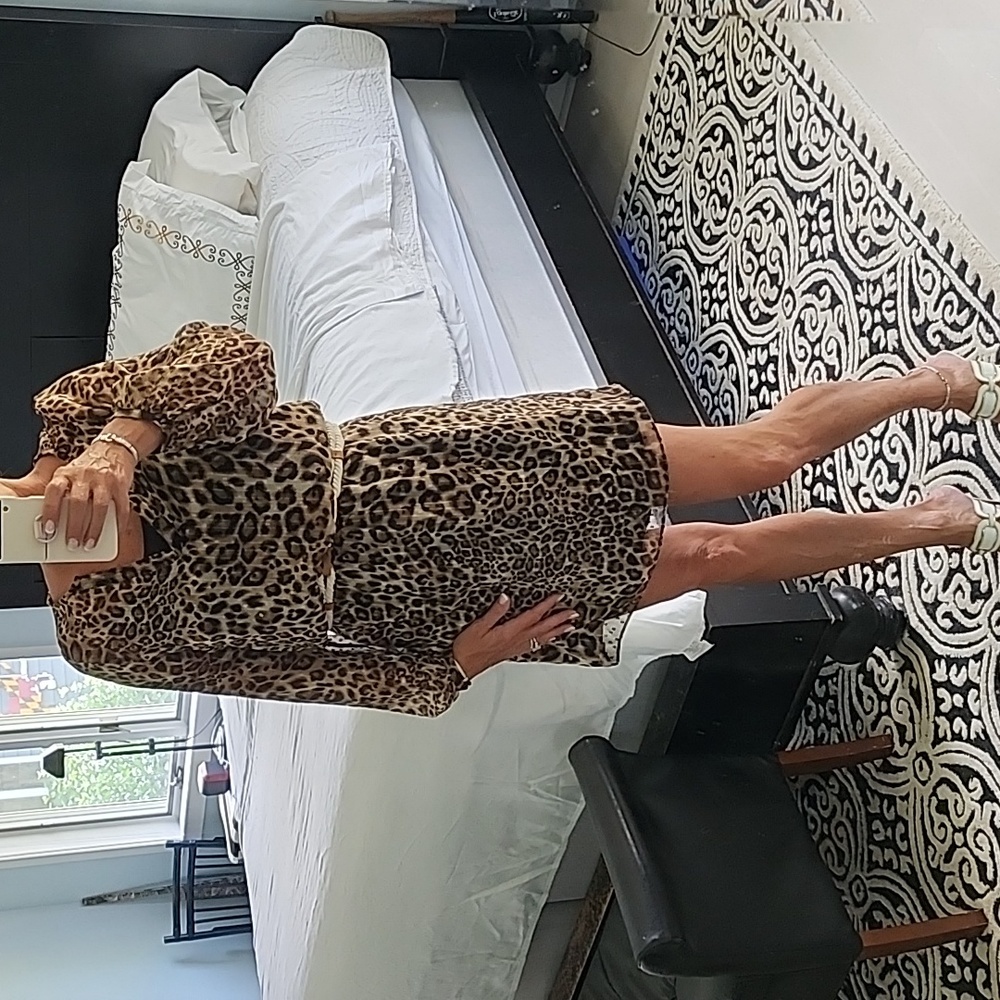 NWOT WHBM Leopard Mini Dress, Sz 2 Small